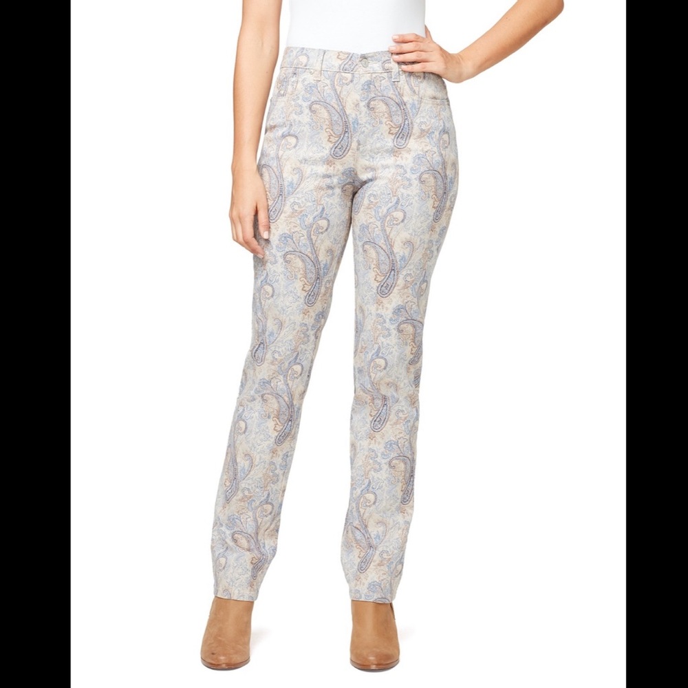 Gloria Vanderbilt Amanda Women’s Printed Short Length Jeans/ Size 12
